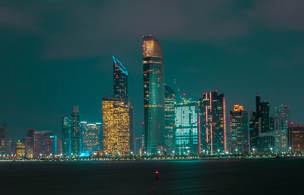 City skyline at night